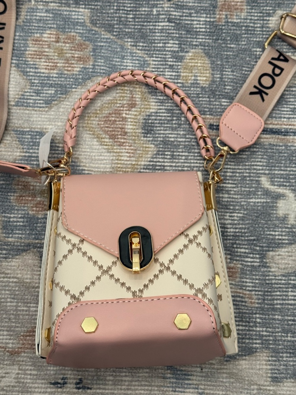 NWT 💖 COUPLE KAPOK 💖 Crossbody // Clutch bag in Pink/Cream - Pretty in Pink 💖